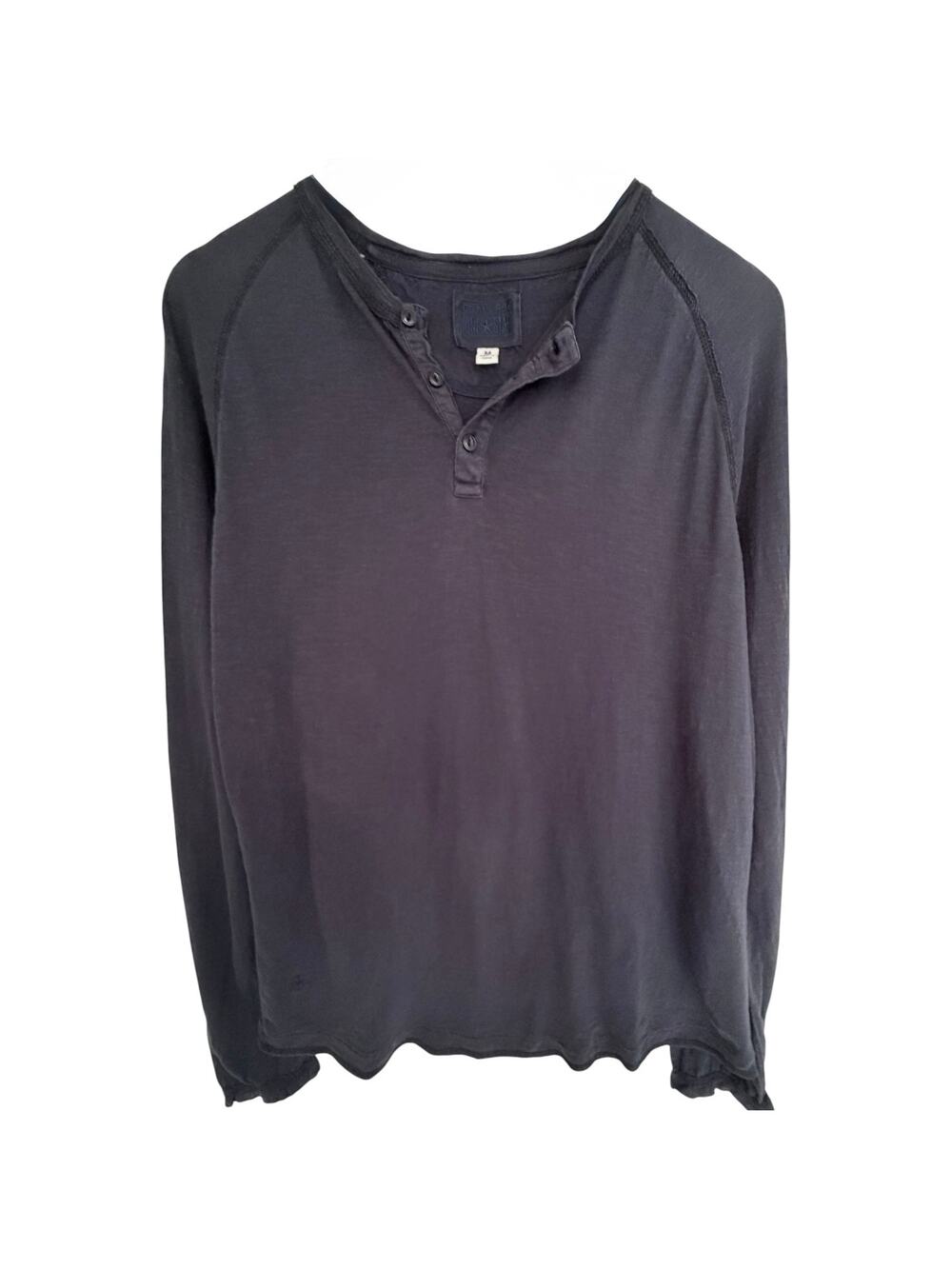 Converse One Star Henley Shirt Womens Medium Black Long Sleeve Casual Top